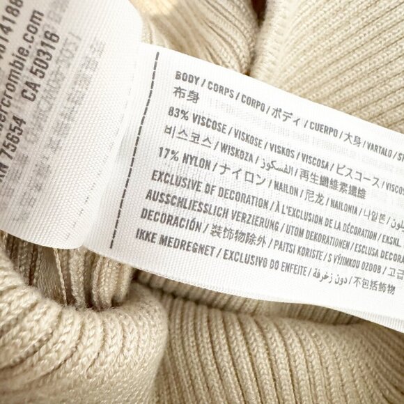 Abercrombie Ribbed Knit Strappy Sweater Thong Bodysuit Top Tan Beige Size Large - Picture 6 of 7